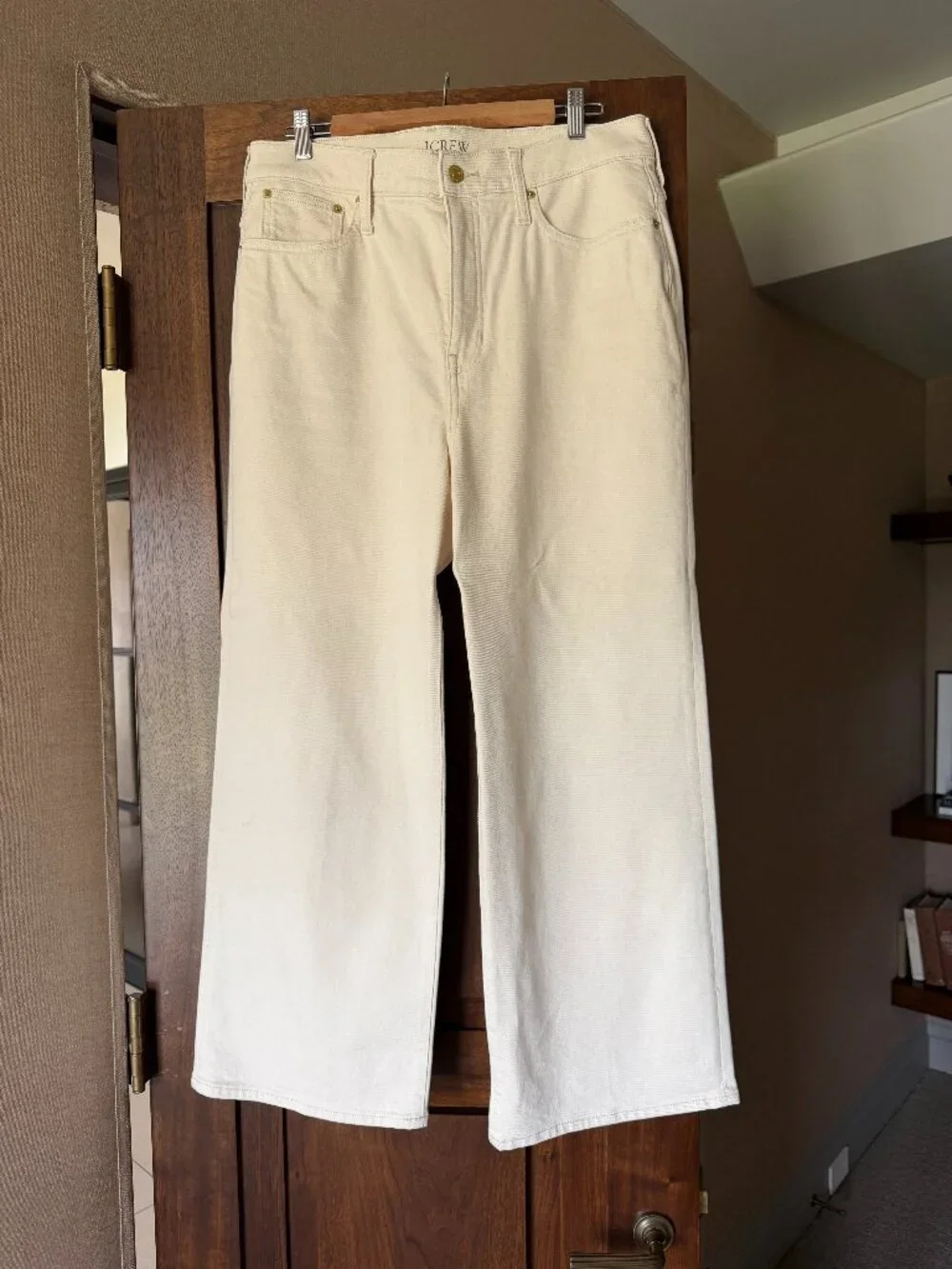 J.CREW Slim wide-leg jean in ecru